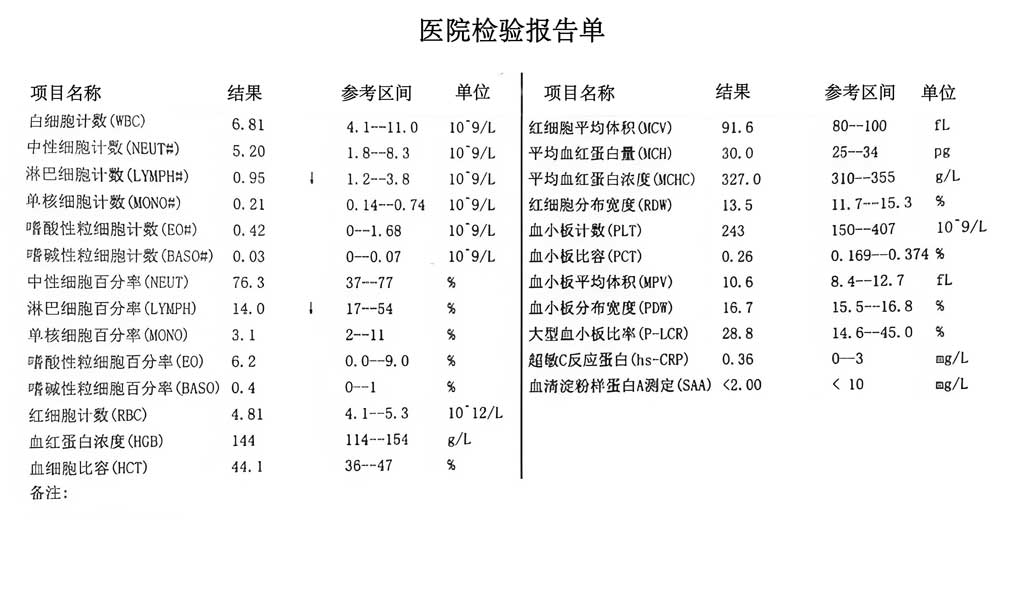 血常规示例图片